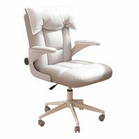 Upholstered Study Chair Contemporary Tub Chair Padded Seat Armrest Upholstered Cushion Wooden Frame Minimalist Style Suitable for Home Office Bedroom Reading Nook Living Room