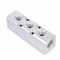 Manifold Block with G 1/2/2 Inlet Aluminum Pneumatic Manifold Block Multi-Port Threaded for Installers, Automation Rigs