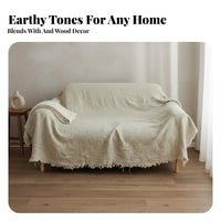 Solid Color Draping Slipcover Full Coverage Draped Furniture Throw Year-Round Use Sofa Cover Minimalist Design for Homeowners, Interior Decorators, Renters, Living Room, Lounge Area, Bedroom, Photo Shoots