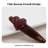 Red Heart Hair Barrette Korean Design Heart Hair Barrette Side Bangs Barrette Valentine's Day Themed Fashionable for Women