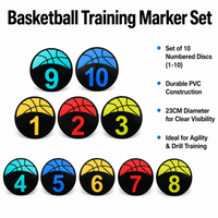 16x Numbered Training Discs, 23cm Flat Cones, Bright Hue Sports Markers for Agility, Kids Training, Practice Equipment