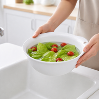 Large Wash Basin, Food Grade Kitchen Basin with Double Layer, Portable Camp Basin for Fruit Vegetable Washing, Hanging Drain Basket