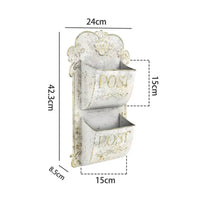 Embossed Lettering Decorative Mailbox Scrollwork Details Wall-Mounted Mailbox Organizer Distressed Finish Rustic Post Box