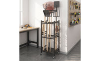 Garden Tool Rack with Wheels Heavy Duty Utility Cart with Hooks Sturdy Furniture for Garage