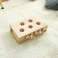 Interactive Wooden Cat Puzzle Toy Cat Puzzle Box Indoor for Kittens, Living Room