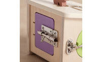 Natural Wooden Shape Sorter with Locks Educational Child-Centered Busy Box Interactive Wooden Shape Sorter Sturdy for Toddlers