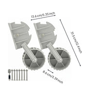 2 Pieces Kayak Transom Wheels Easy Installation Transom Transport Cart Wheels Heavy-Duty Boating Hardware