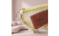 Zippered Pouch with Metal Loop Transparent Mesh Storage Pouch Transparent