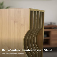 Vinyl Album Storage Rack Solid Wood Wooden LP Holder Vintage Design