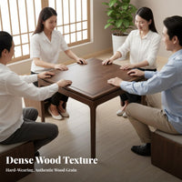 Multi-Purpose Square Chinese-Design Table Set Sturdy Construction Compact Table and Chair Group Warp-Resistant Household Furniture Easy to Clean for Homeowners, Apartment Dwellers, Game Nights, Dining Room, Small Areas, Breakfast Nook