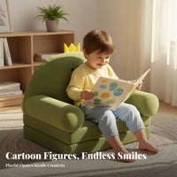 2-in-1 Design transformable Flip-Open Sofa Soft and Comfy transformable Character Lounger creature Theme Toddler Armchair Foldable for Toddlers, Infants, Parents, storytime reading corner, Nap Time, Playroom, Nursery