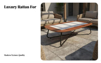 Light Luxury Design Modern Rattan Design Sofa Set High-Density Foam Cushions Woven Rope Sofa Set Aluminum Frame Lounge Furniture for Homeowners, Hotel Owners, Adults