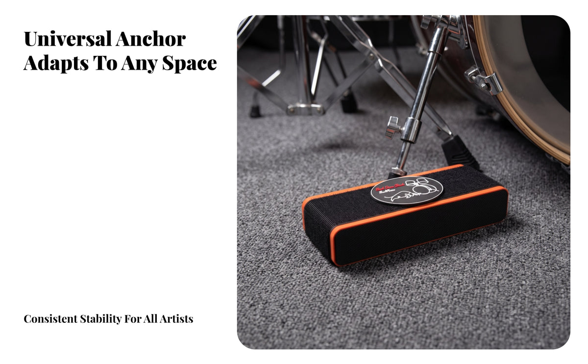 Bass Drum Anti-Slip Stopper Pad | Wedge-Like Profile, Strong Grip, Bass Drum Stopper with Textured textile, for Live Stages
