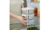 3 Pieces Stainless Steel Food Container Freezer Leakproof Food Box Large Capacity Metal Lunch Box for Refrigerator