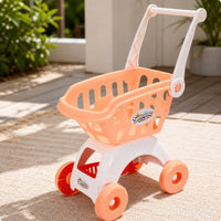 Children's Play Trolley Cart Shopping Cart Playset Compact for Kids