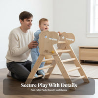 Develops Physical Skills Wooden Climbing Triangle Stimulates Creativity Solid Wood Climbing Frame Adjustable Foldable Toddler Ladder Finish-Coating-Coating-Free for Toddlers, Preschoolers, Playroom, Indoor, Nursery, Living Room