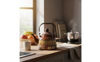 Enamel Kettle Induction Compatible Stovetop Teapot Fast Heating Enamelware Water Boiler