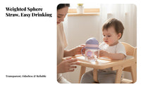 360° Drinking Weighted Ball Straw Cup Leak-Proof Baby Training Cup with Handles Anti-Choke Design for Toddlers, Babies, Travel, Daycare
