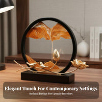 Chinese Design Sand Art Landscape Ornament Creative Housewarming Gift Moving Sand Art Picture Relaxing and Calming Lotus Bird Sand Art Decor