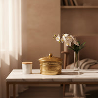 Lidded Decorative Jar Compact Storage Jar with Lid Long Aluminum Container with Lid for Dresser