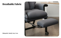 Lay-Flat Recline Reclining Computer Chair with Footrest Ergonomic Design Highspine pivot Chair with Footrest Adjustable Headrest Professional Seating Lumbar Support for Remote Workers, Students, Adults, Study Room, Relaxing, Studying, Bedroom