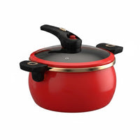 Large Capacity Micro Pressure Stockpot Multi-Function Enameled Pressure Pot Induction Ready Enamel Stew Pot Gas Cooktop Safe for Stewing, Boiling, Simmering