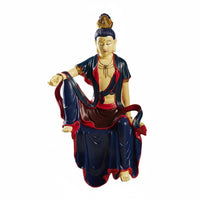 Resin Guanyin Figurine Meditative Guanyin Statue Sculpture Kwan Yin Figurine for Buddhists, Meditation Enthusiasts, Tea Room