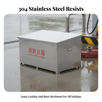 Stainless Steel Sand Cabinet Customizable Text for Gas Stations, Industrial Site