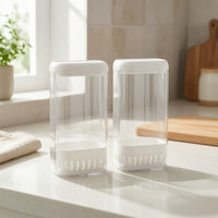 2 Pieces Produce Preserver Keeper Ventilated Greens Keeper Upright Storage Box with Slotted Lid for Home Cooks, Fridge Organization