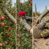 Thornproof Work Gloves with Reinforced Palm Flexible Cowhide Gloves Long-Lasting Comfortable for Gardeners