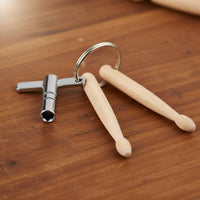2 Pieces Portable Drum Key Keychain Decorative Tiny Drum Stick Key Loop Long-Lasting for Rehearsal