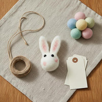 Pastel Colors Easter Felt Garland Handmade Easter Bunny Garland Ready to Hang Felt Ball Banner Lightweight for Children, Wall Decor, Nursery, Mantelpiece, Classroom