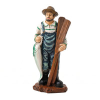Fishermen Figurine Nautical Fishermen Statue Freestanding Ornament for Mantel