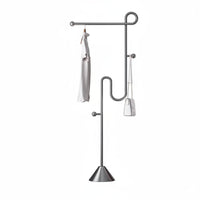 Space-Saving Standing Coat Rack Stainless Steel Floor Garment Rack Easy to Place Freestanding Clothes Stand Multi-Hook Design for Bedroom, Living Room, Office