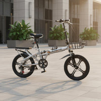 Shock Absorbing Folding Bike Variable Speed Portable Folding Bike Disc Brakes