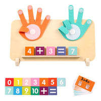 Math Learning Board with Felt Hands Educational Wooden Counting Board Hand Number Math Toy Fine Motor Skills for Preschoolers