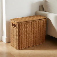Narrow Tall Storage Basket Decorative Lidded Storage Basket Material Wicker Magazine Holder for Corners