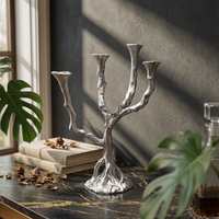 Branch Candlestick Sculptural Candle Stand Textured for Dining Table, Mantel