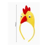 Red Beak Chicken Costume Headband Curved Band Chicken Headband Easy to Wear Dress-up Gear Cute