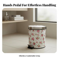 Foot Pedal Trash Can Hands Foot Pedal Garbage Bin Easy to Clean Lidded Step Bin for Hotel Office Workers, Living Room, Bedroom, Washroom