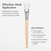 cosmetic Salon Facial Tool with Nylon Bristles and Short Wooden Handle, Skincare Routine Spa Treatment Application for Estheticians