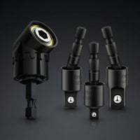 3 Pieces Angled Screwdriver Socket Adapter Light to Medium Duty Hex Shank Adapter with Rotating Joint for DIYers