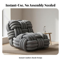 Braided Armchair Woven Design Braided Tube Armchair Modern Look and Feel Lounge Chair for Interior Decorators, Adults, Living Room, Bedroom