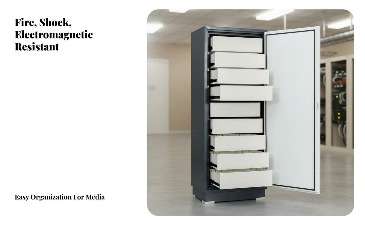 Anti Cabinet Sturdy Steel Construction Information Security Cabinet Dust Resistant Media Storage Locker for Businesses, Archive, Server Room