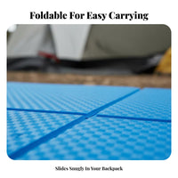 Moisture-Proof Foldable Egg-Crate Texture-Crate Mattress Lightweight Accordiondesign Foam Pad Waterproof Camping Mat Thermal Insulation for Campers, Backpackers, Hikers, Tent Use, Restping, Backpacking, Picnicking