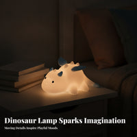 LED Rechargeable Dinosaur Night Light Matte Dinosaur Night Light Portable Dino Lamp Soft for Room Display