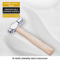 Small Single-Horn Anvil Base for Jewelry Making with Metal Ball Peen Hammer
