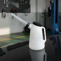 Long Spout Oil Jug Leakproof Graduated Oil Container with Spout Lightweight Graduated Refueling Pot Thickened Wall for Mechanics, Auto Repair Shop, Garage, Workshop