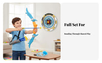 Indoor outdoor-activity Suction disc archery launcher and bolt Set with targeting board Wearable bolt holder Sports Toy for children, Beginners, Boys, Kindergarten, Playroom, rearyard, Home