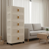 Multi-Tier Plastic Organizer Stackable Foldable Wardrobe Organizer Double